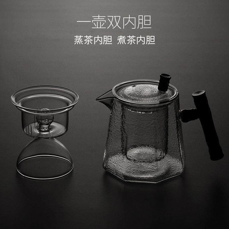 加厚玻璃茶壶耐高温侧把烧壶煮茶器家煮茶壶水泡用茶器茶243具套