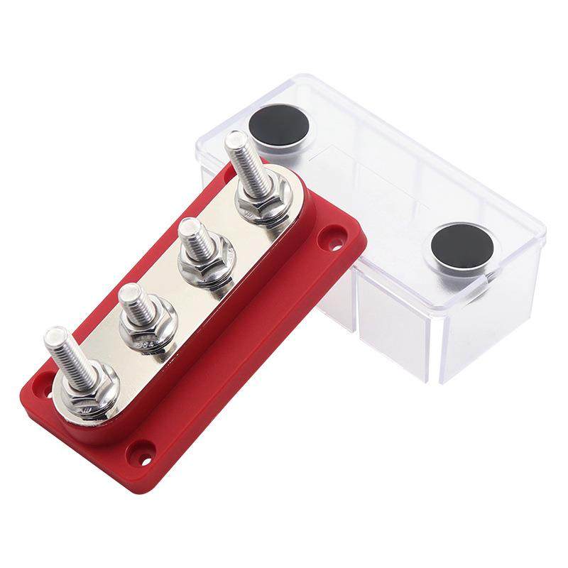 房车游大电流汇SX流M8红150A排4路接端子排线单排48V汇线铜排端子