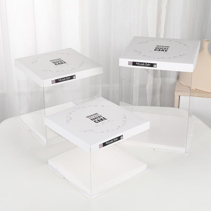 透明蛋糕包装盒6寸8寸10寸12寸生日烘焙蛋糕打包盒塑料 盒子