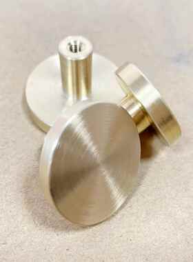 拉新中式柱平头圆铜屉拉手简约抽柜门铜把手金色铜手仿古黄铜AX7H