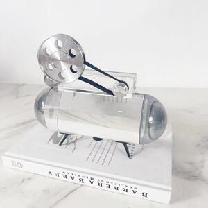 现代简约水晶玻璃相机摆件金属工艺品样板房间书客厅桌面摆设饰品