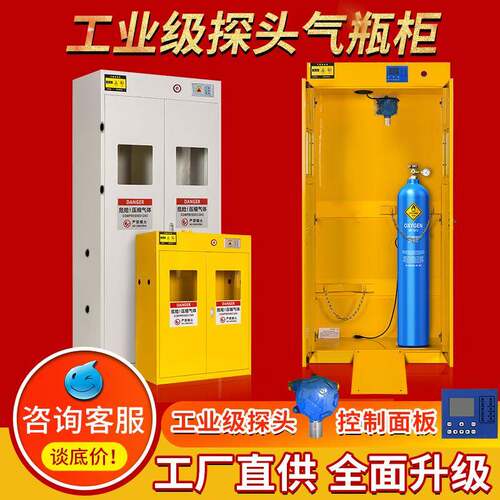 工业防爆仪器气瓶柜探头检测带报警器实验室乙炔氢气安全柜专用