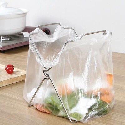 Stainless Steel Garbage Bag Shelf Home Kitchen Countertop