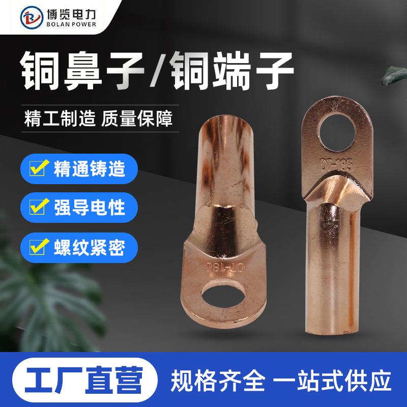 DT系列铜鼻子紫铜线鼻电缆接线耳接线端子DT-10/16/25/50/70/120