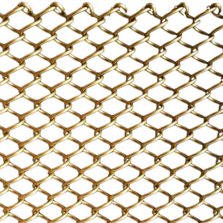 幕墙金属编织网片 304不锈钢扁条屏风装饰网 人字型金属网艺术品