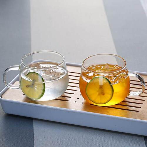 高硼硅圆趣玻璃水杯耐热杯子玻璃杯耐高温茶杯透明咖啡杯300ml