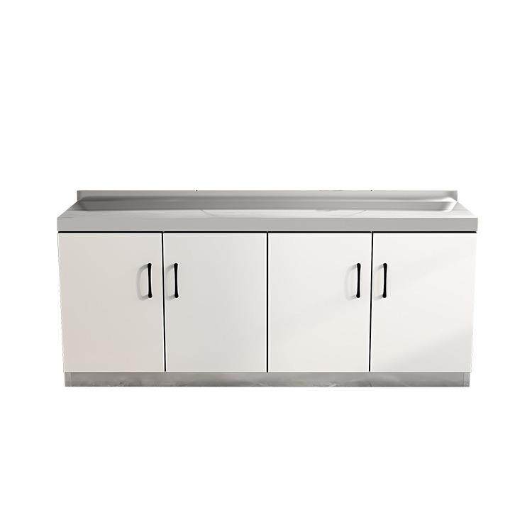 304不锈钢橱柜加厚家用简易灶台一体加宽厨房组合柜餐边柜碗柜