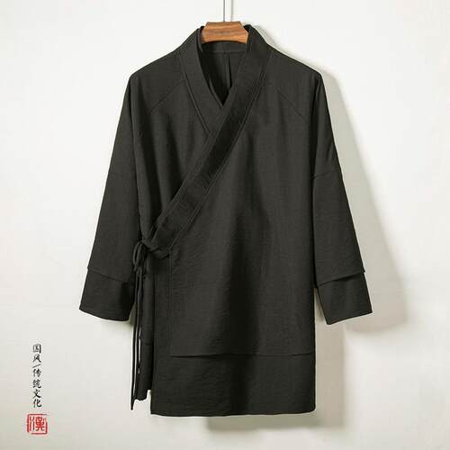 Men's cotton and linen improved Hanfu youth Taoist robe