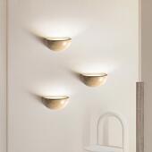 设计师款 跨境黄洞石创意壁灯客厅沙发背景墙灯 奶油风床头灯