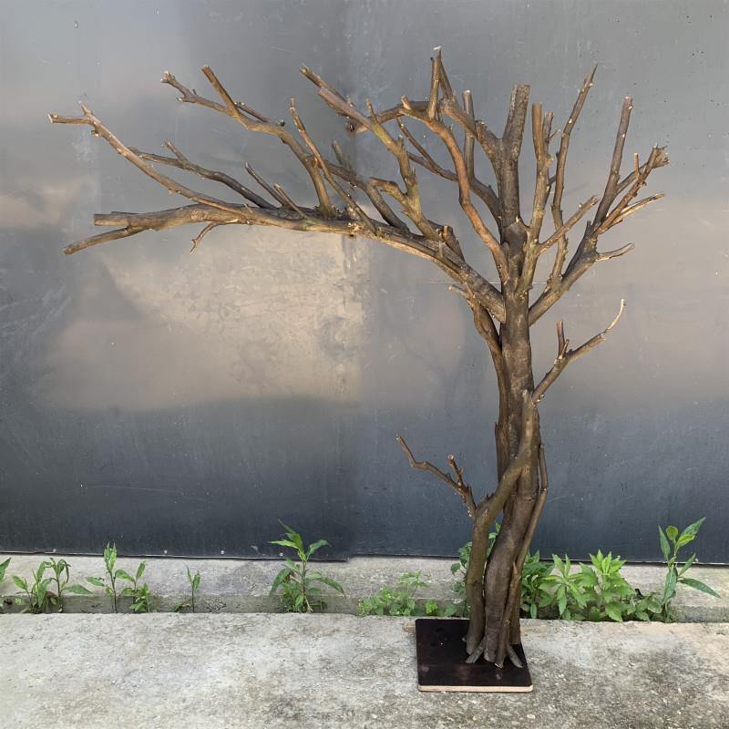 树户外假树造型树实橱木干树枝饰窗去装皮原木色仿真花大型OPC枯