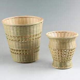 竹编垃圾桶竹箩筐纸篓竹编篮书画收纳筐竹编桶花篮垃圾筐多用特价