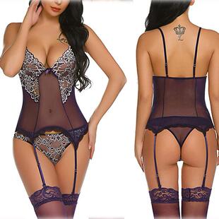 erotic lingerie sexy lace body sculpting suspender vest