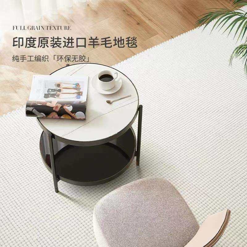 印度原装进口羊毛地毯纯手工编织无胶沙发毯法式高端简约客厅地毯