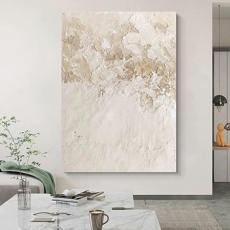 纯手绘油画抽象现代风客厅沙发背景纯色肌理画餐厅玄关立体装饰画