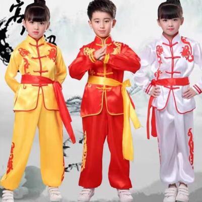 儿童武术服装表演幼儿园男童女舞龙功夫练武打少儿练功演出服定制