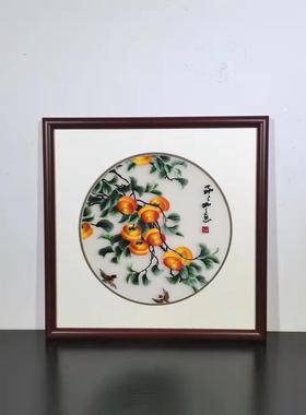 苏绣画成挂BFW透品明丝布刺绣新中式餐厅厅小幅客苏绣装饰画