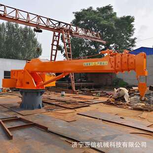 头卸货吊机 8吨码 小型船用起重机 电动液压船吊伸缩臂船用吊机