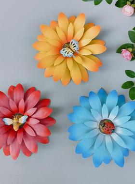 户外铁艺花朵创意家居墙饰太阳花壁挂客厅背景墙墙面花园玄关挂件