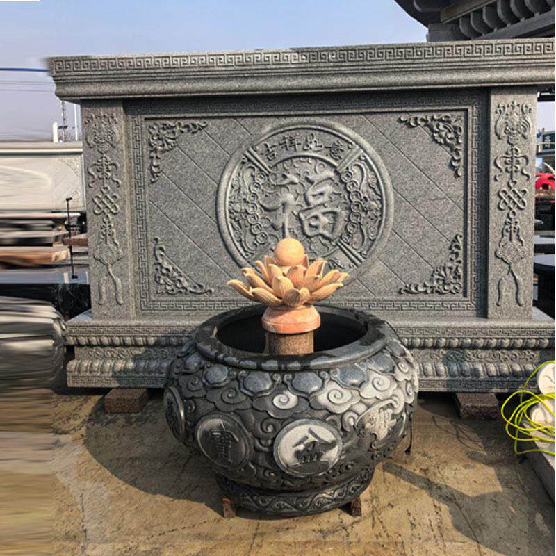 石雕影壁墙花岗岩福字影壁石庭院水缸影壁墙别墅庭院门口摆件