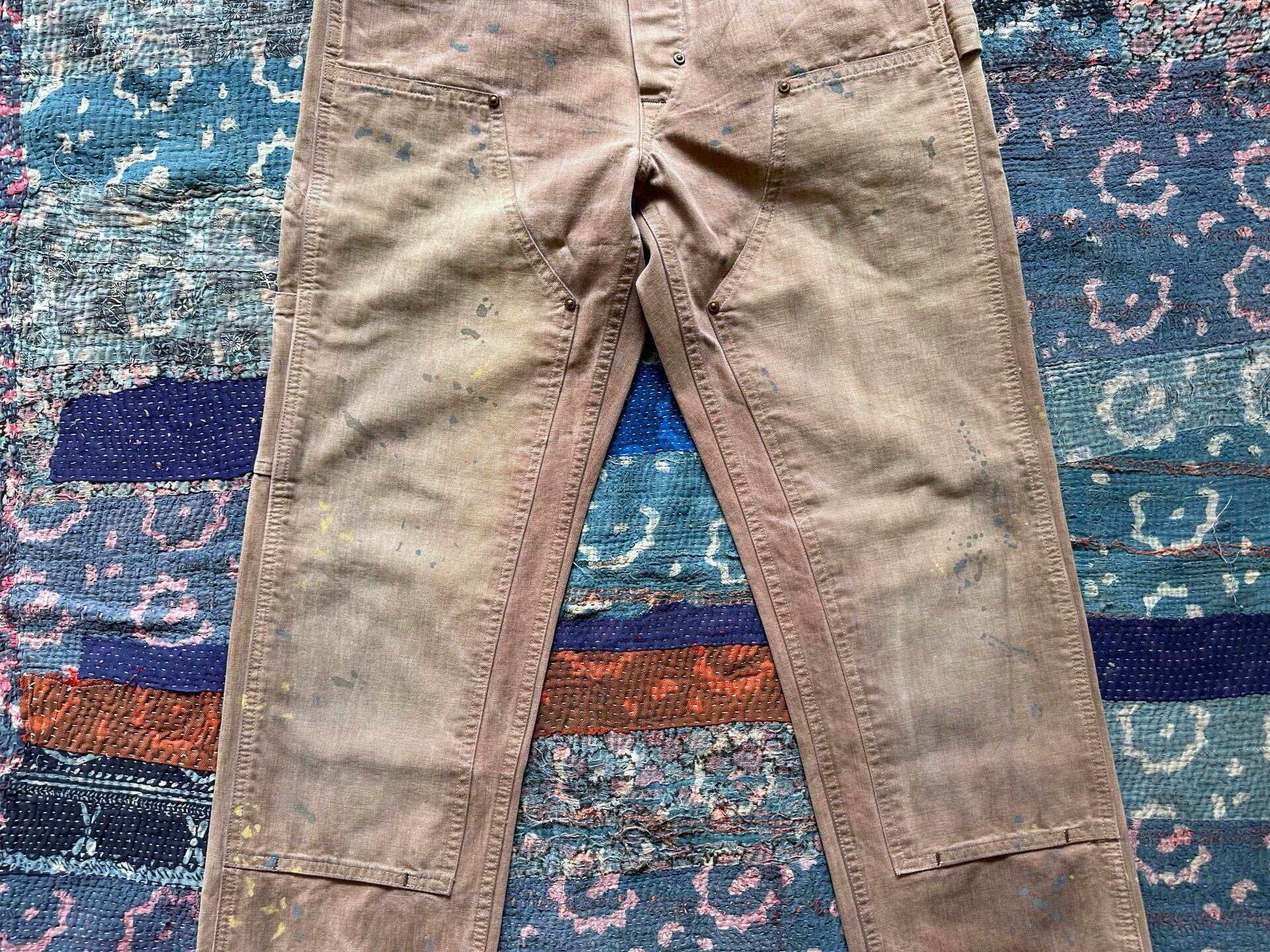 RRL Washed Distressed Double-Knee Work Pants — label