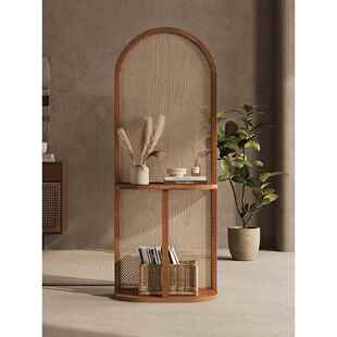 斯堪 纳维亚实木座椅屏风入口藤条屏风隔断客厅入 Sabi风格 Wabi