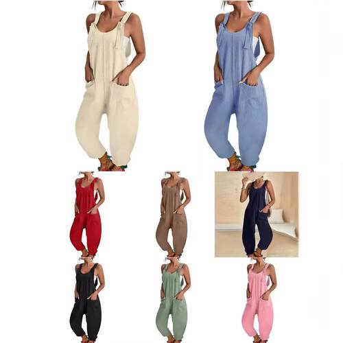 Women's suspender pants jumpsuit suspender pants