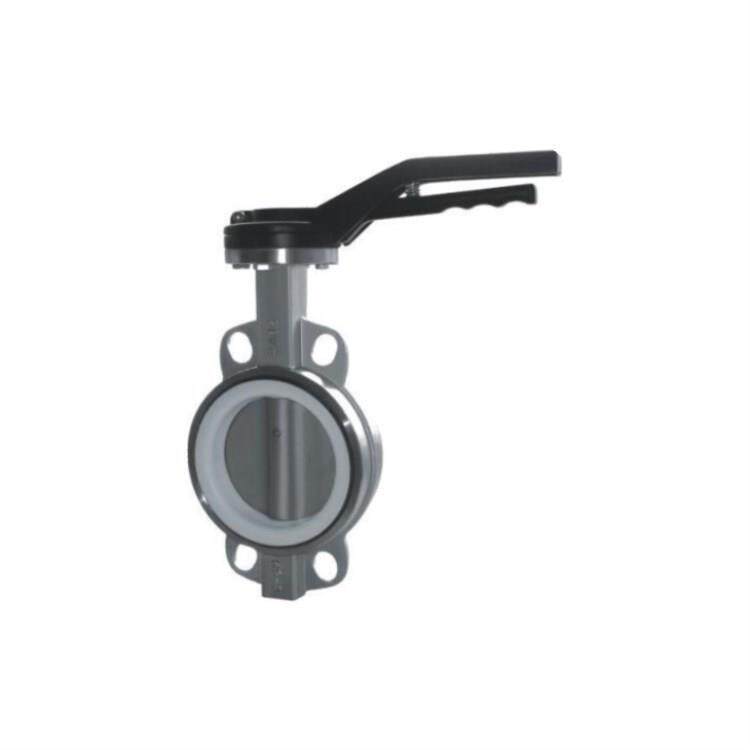 无销通轴不锈钢板四氟蝶阀手动无销通轴不锈钢板四氟套蝶阀