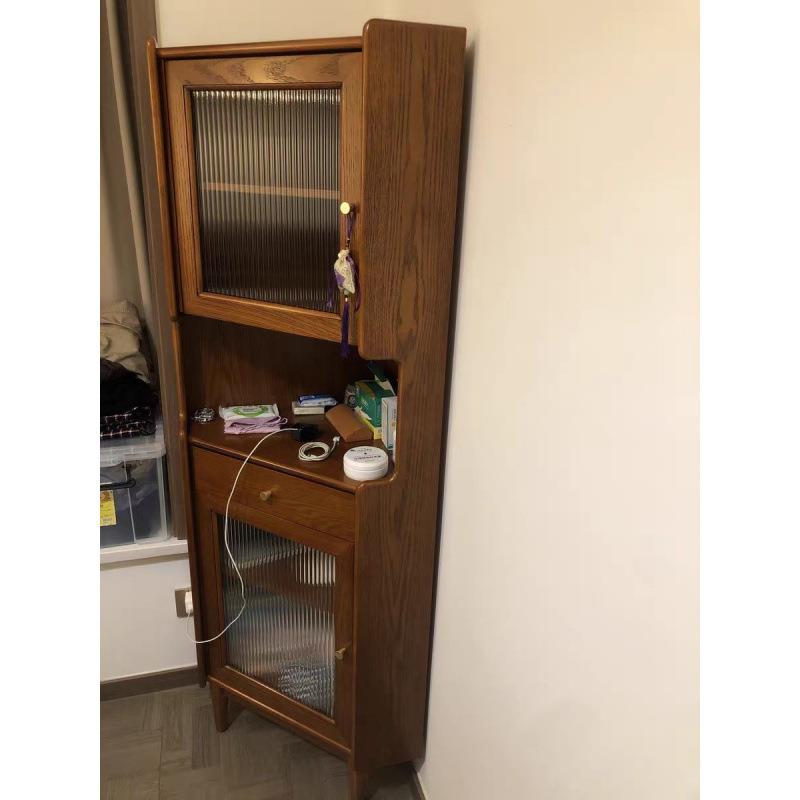 实木三角形转角柜墙角柜沙发边拐角靠墙小型置物架客厅餐边柜酒柜