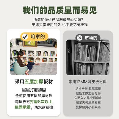 书柜奶油地置物风架卧室床边柜靠墙书收纳TLC储物架柜幼落儿园小