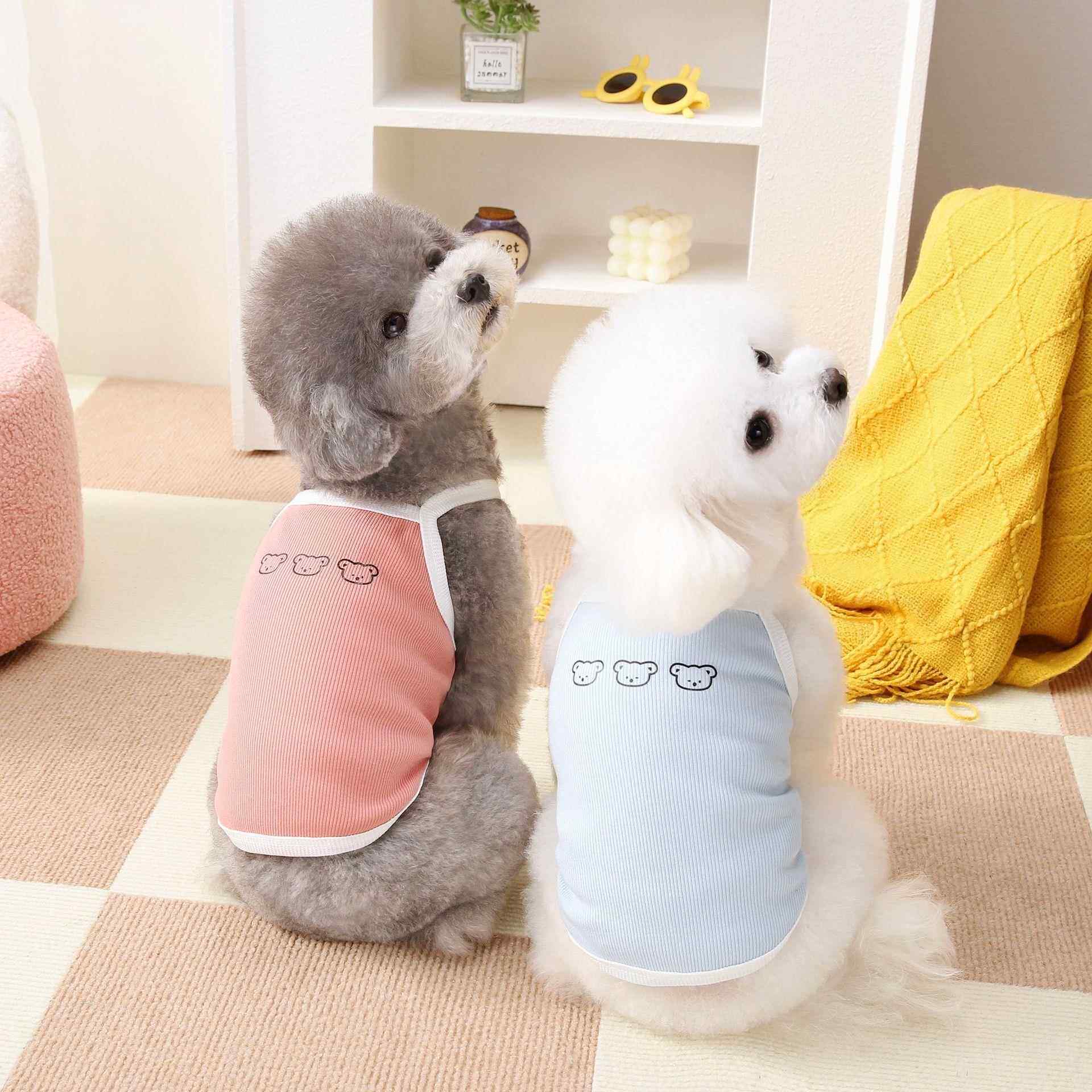 夏季薄款裙子小狗衣服幼犬泰迪比熊吊带衫宠物条纹背心衣服