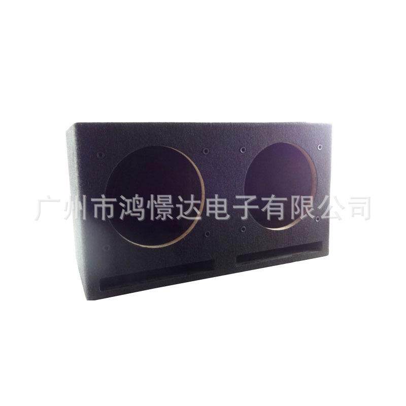 汽车音响改装10寸双木箱低音空柜长方形出气孔设计配铁支空箱