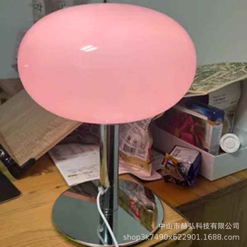北欧棒棒糖台灯奶油风卧室床头书桌桌面少女心浪漫玻璃装饰台灯