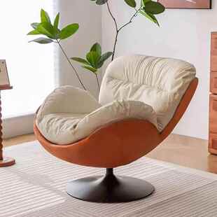 懒旋转蛋人壳椅单家客厅用阳台沙发卧室阅读办公椅人旋转椅Ti3aBj