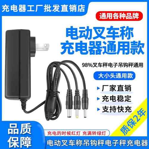 5V6V7.5V12V2A电子叉车称吊钩秤吊磅地牛手动液压搬运车充电器线A