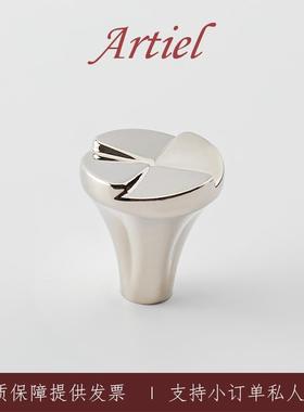 Artiel阿蒂尔「象限之吻」钛银色法式衣橱柜门抽屉拉手中古风把手