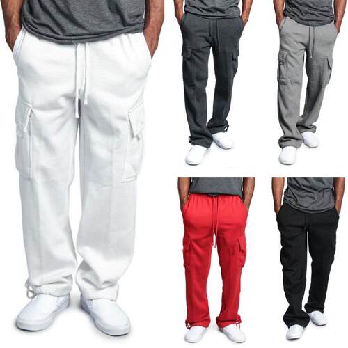 Men Heavyweight Fleece Cargo Pants s