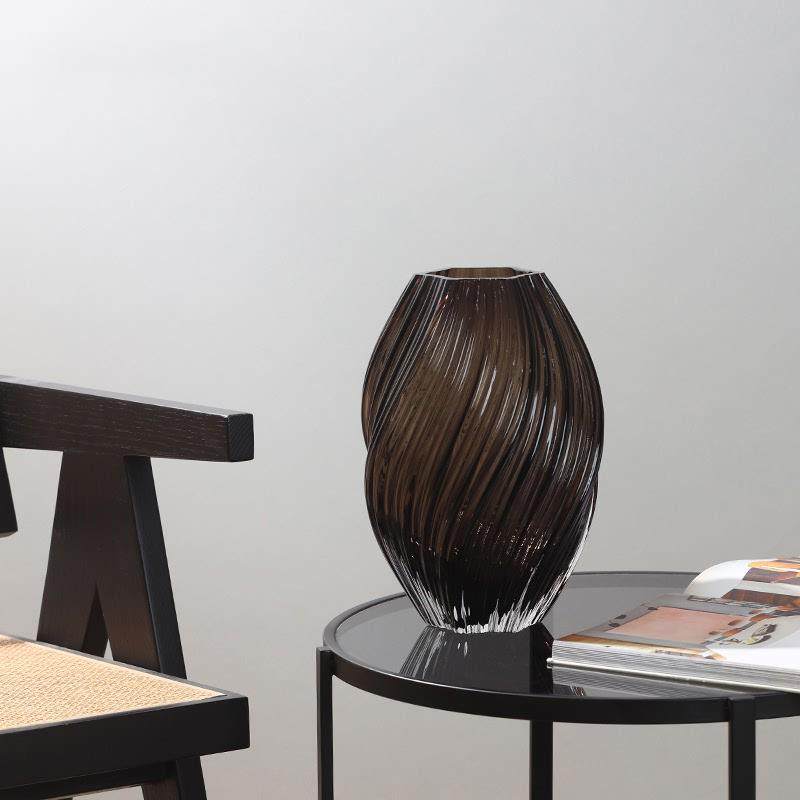 Best west 棕色螺旋不规则扭曲水培玻璃花瓶现代家居装饰品花器,家居饰品,花瓶,淘宝优惠券,粉丝福利购,淘宝优惠卷