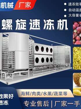 大型低温商用榴莲肉黄桃肉草莓螺旋速冻机全自动双螺旋速冻设备