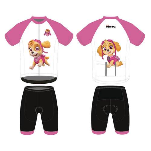 儿童平衡车骑行服轮滑服滑冰服定制男女童夏季短袖套装高弹透气