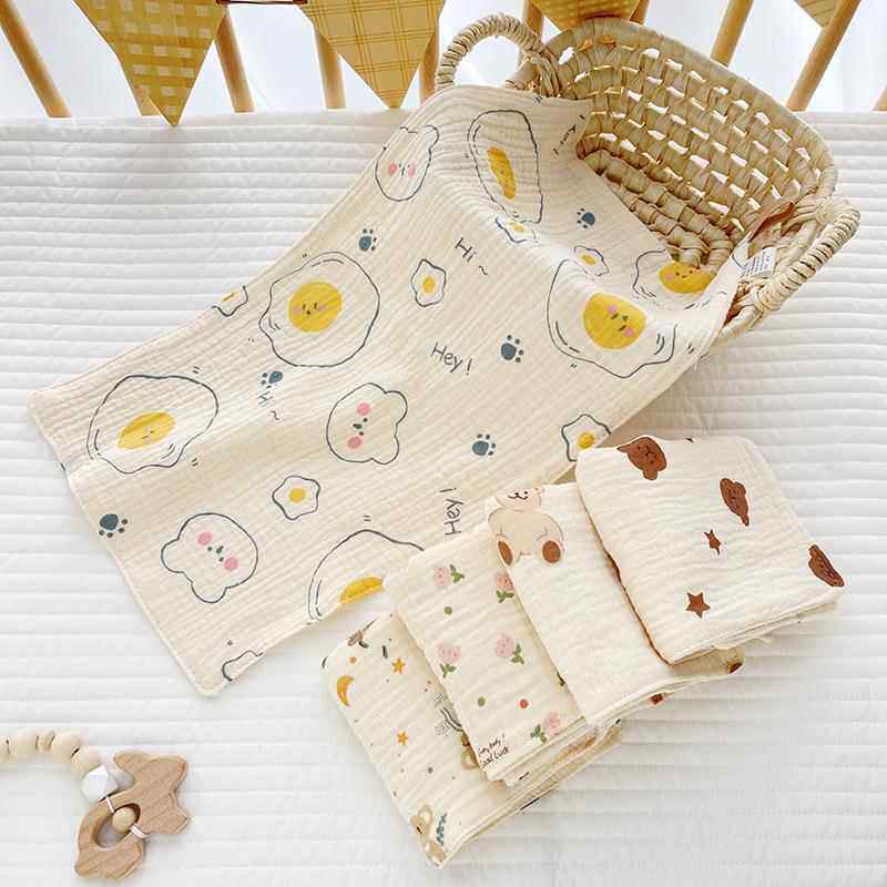 婴幼儿纱布童巾卡通印花洗脸巾柔软吸水儿童面巾家居日用毛巾