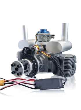 ng航模发c动机hGTT70-带电EVXE启动两冲程70c汽油双缸发动机