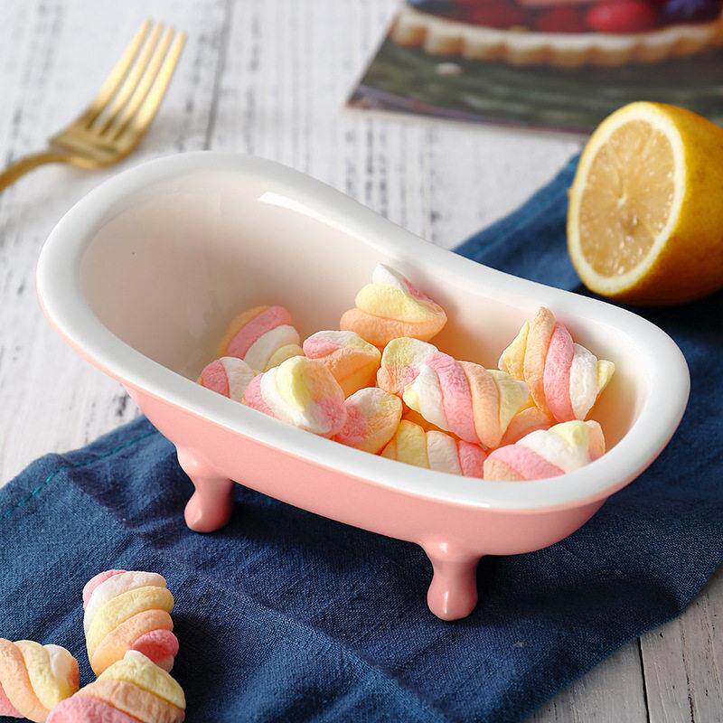 甜品陶瓷碗迷你浴缸摆件模型摆设小守宫造景场景微景观创意家俱
