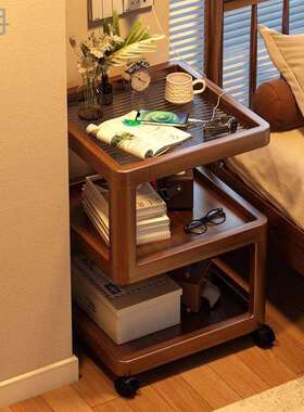 移动茶几简易多功能沙发边柜小桌子创意轻奢床头柜边几侧边柜xKW