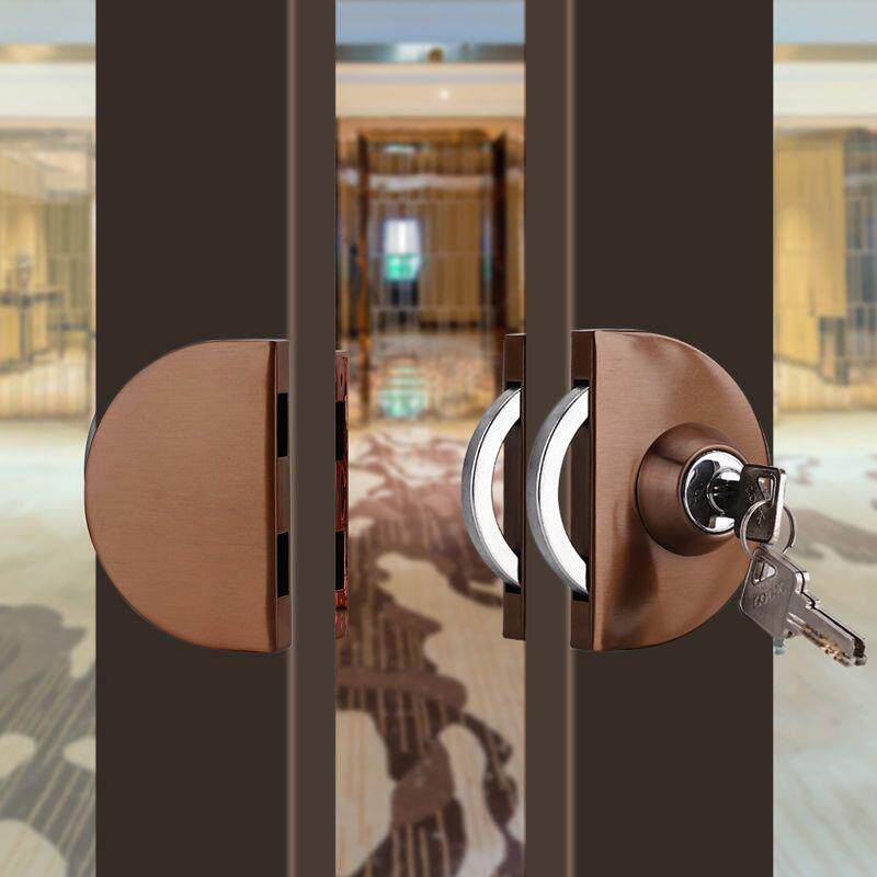 玻璃门锁304不锈钢单门双门有框方型玻璃锁圆形推拉门锁移门锁厂