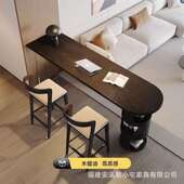 靠法式 实木台桌墙客吧厅隔断克力长条桌沙发亚吧台边柜创83024648