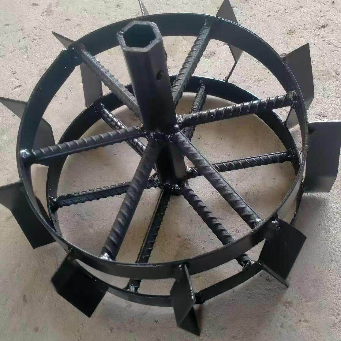 微耕机防滑行走铁轮开沟犁地旱地铁轮子两驱四驱农机具配件铁轱辘