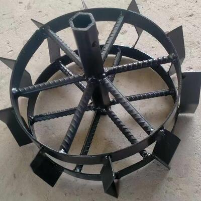 微耕机防滑行走铁轮开沟犁地旱地铁轮子两驱四驱农机具配件铁轱辘