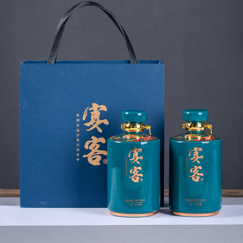 陶瓷酒瓶礼品1斤套装密封白酒瓶空瓶子定制酒具酒壶存酒缸景德镇
