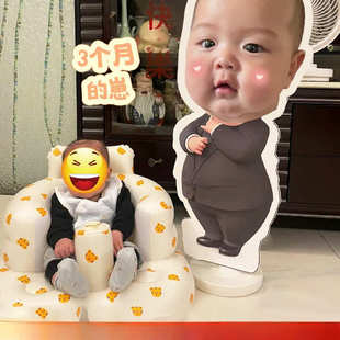 宝宝百日宴布置迎宾牌生日人形立牌装饰满月百天周岁板背景定 制