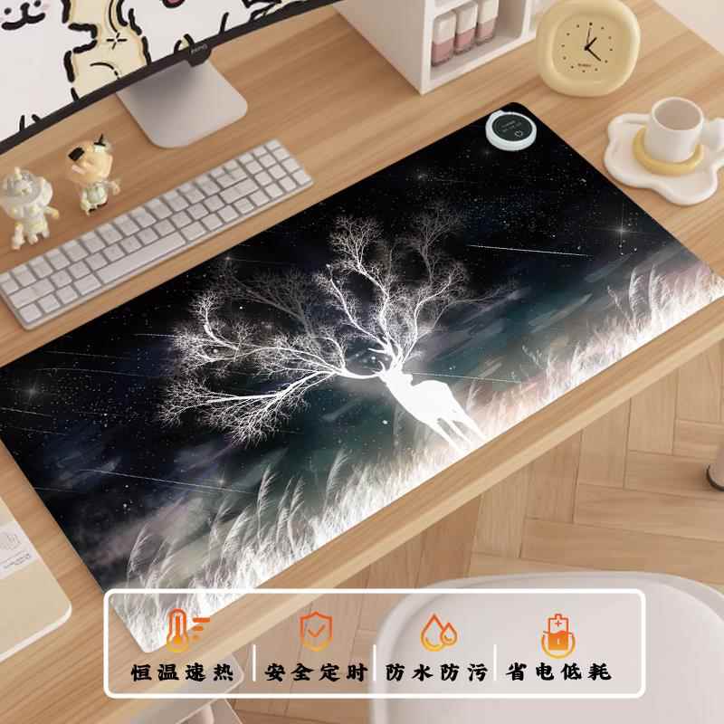 加热鼠标垫超大号办公室桌面电脑电热学习写字垫加厚暖桌垫发热垫